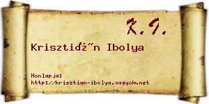 Krisztián Ibolya névjegykártya